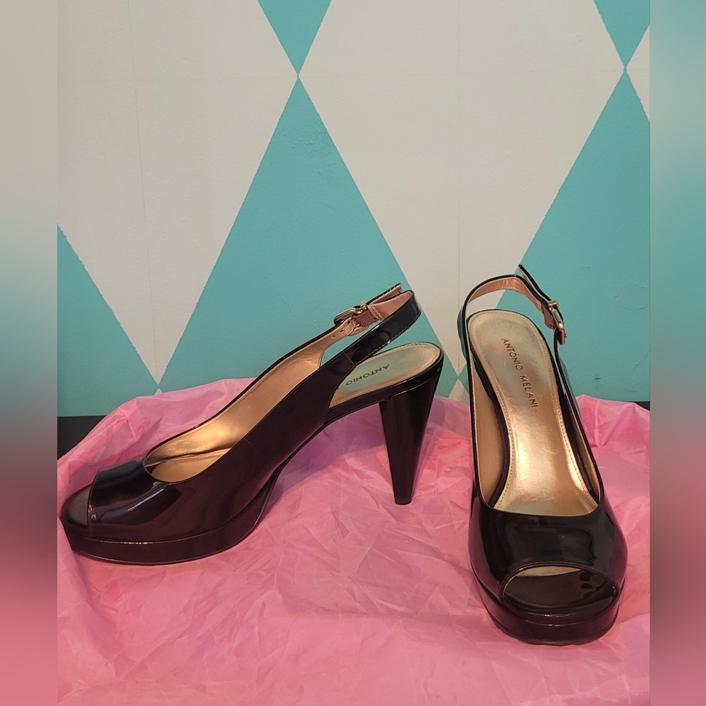 Antonio Melani Women's Elegant Brown Slingback Heels Sz 10